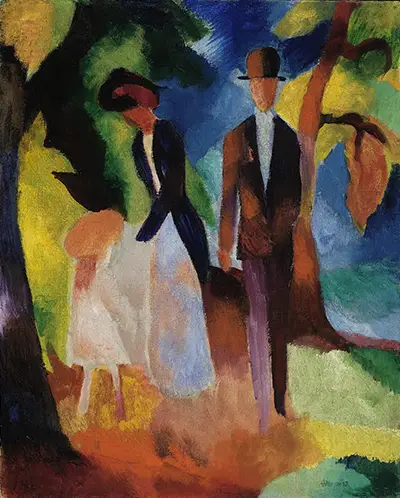 People by the Blue Lake August Macke